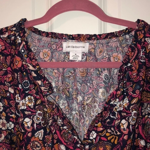 Liz Claiborne Floral Paisley Short Sleeve Dress​​​​​​​​​​ - Picture 3 of 4
